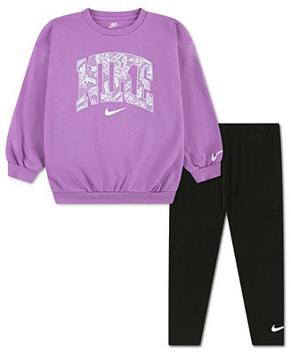 Nike Girls' 4-6X Lace It Up Crewneck Top and Leggings, 2-Piece Set - Macy's | Macy's