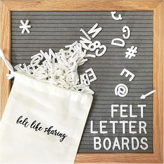 Felt Letter Board, 10x10in Changeable Letter Board with Letters White 300 Piece - Felt Message Bo... | Amazon (US)
