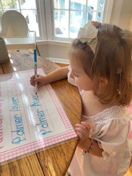 If you need a good kid gift for a younger kid in your life, we absolutely love these Honeybear pages placemats still. You can use dryer erase marker on them and Palmer is just getting to the age where she really enjoys using them to learn and is so proud of herself. They have so many options and you can add on the back like we have. We have the day/ month/ weather page on the back of hers and she loves deciding what it is each morning at breakfast. 

#LTKkids #LTKfamily #LTKHoliday