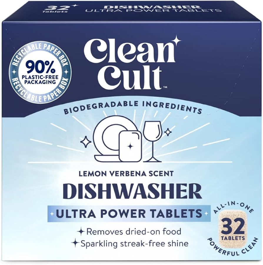 Cleancult Ultra Power Dishwasher Detergent Tablets for Sparkling Streak-Free Shine, All-In-One, L... | Amazon (US)