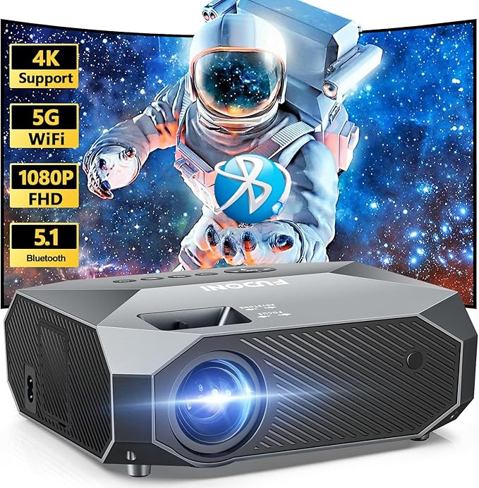 FUDONI Projector with WiFi and Bluetooth, Native 1080P Outdoor Movie Projectors 4k Supported, 150... | Amazon (US)