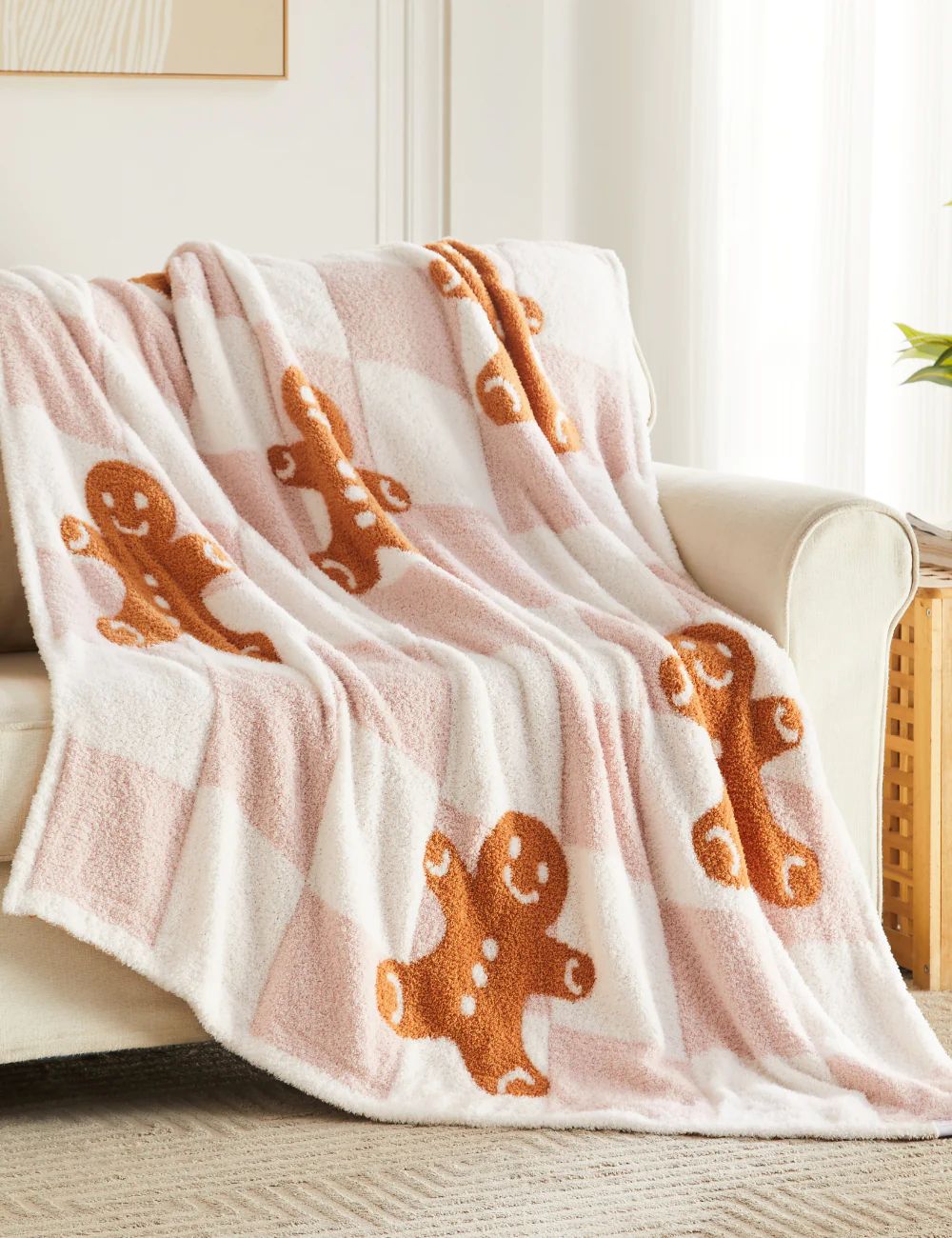 TSC x Madi Nelson: Gingerbread Checkered Buttery Blanket- Pre-Order 11-30 or sooner | The Styled Collection