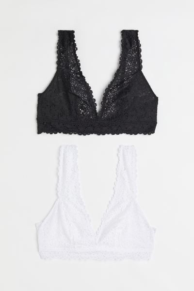 2-pack soft lace bras | H&M (UK, MY, IN, SG, PH, TW, HK)