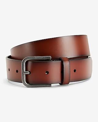 Burnished Brown Genuine Leather Prong Buckle Belt | Express