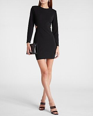 Strong Shoulder Side Cutout Mini Dress | Express