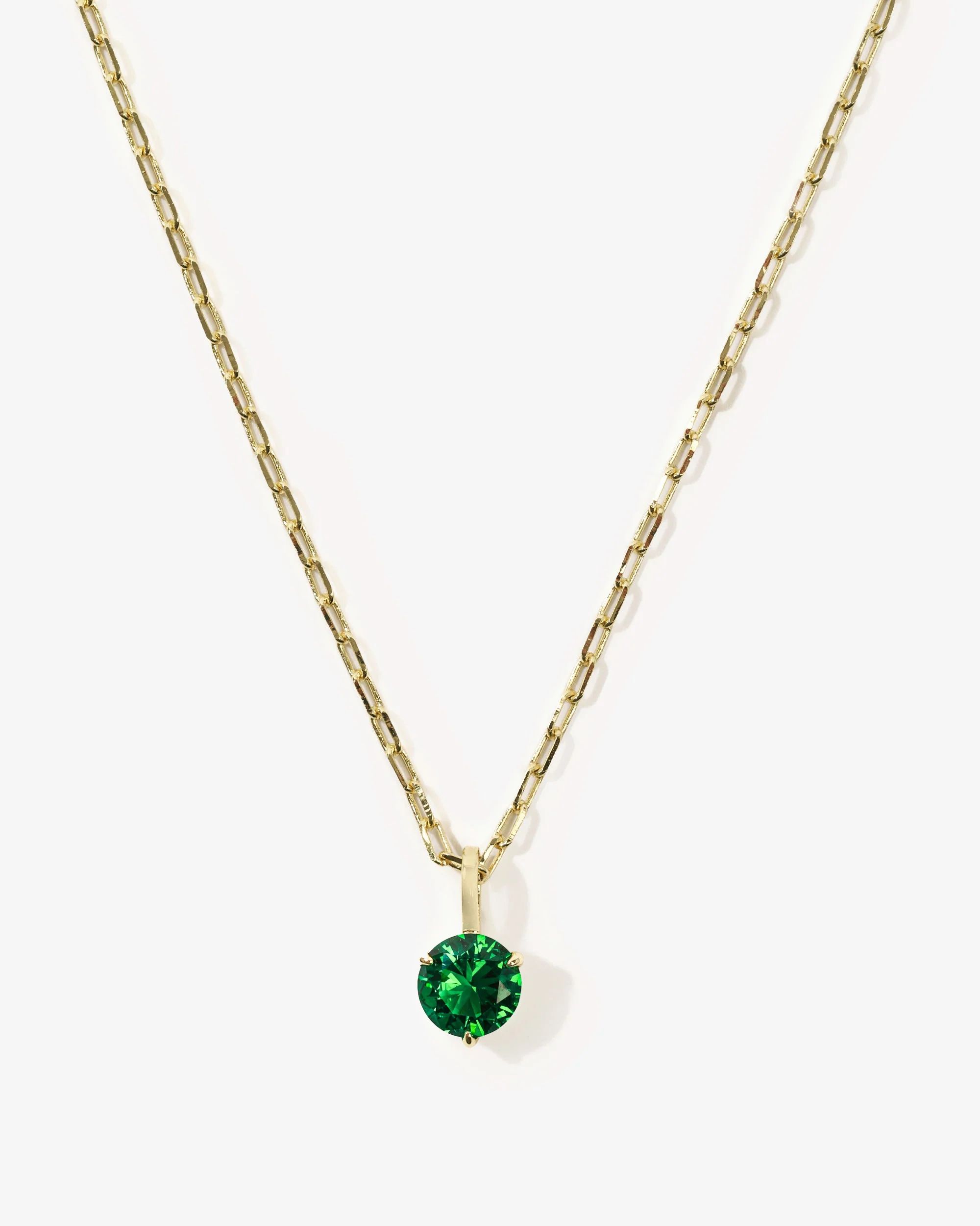 Not Your Basic Pendant Necklace - Gold|Emerald | Melinda Maria