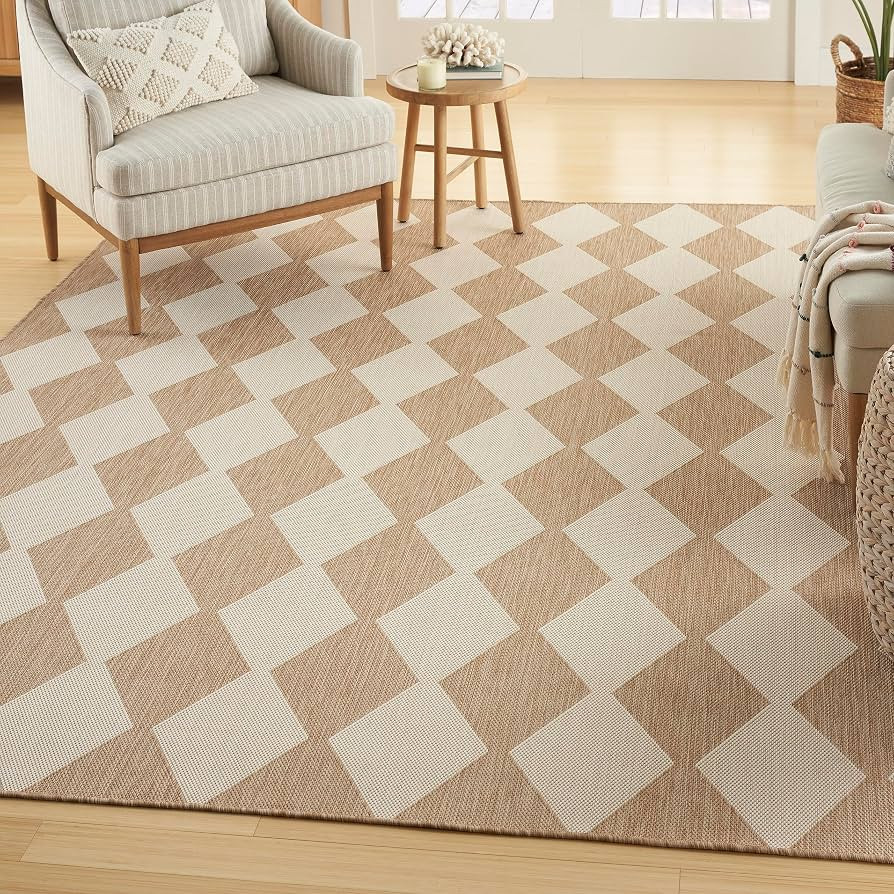 Nourison Positano Indoor/Outdoor Jute 5' x 7' Area Rug, Easy Cleaning, Non Shedding, Bed Room, Li... | Amazon (US)