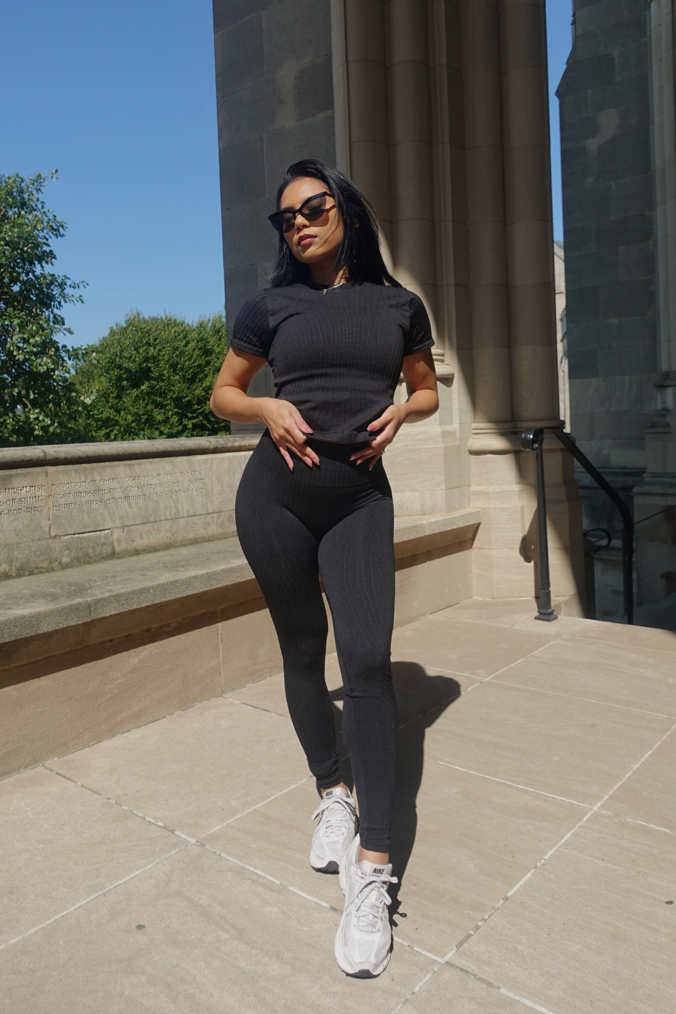 The perfect baby tee to workout in - with the legging & bra set to match, duh 

#LTKNYFW #LTKFitness #LTKActive