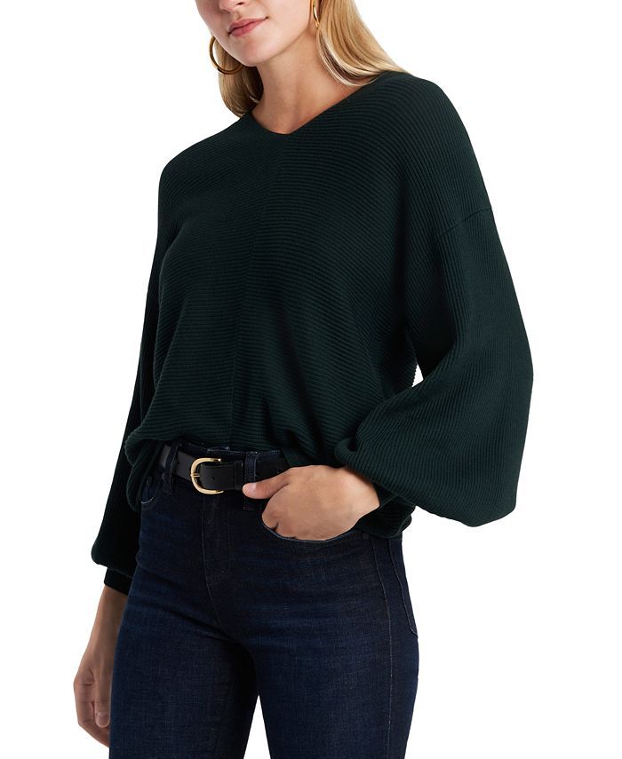 1.STATE Rib-Knit Puff-Sleeve Sweater & Reviews - Sweaters - Women - Macy's | Macys (US)