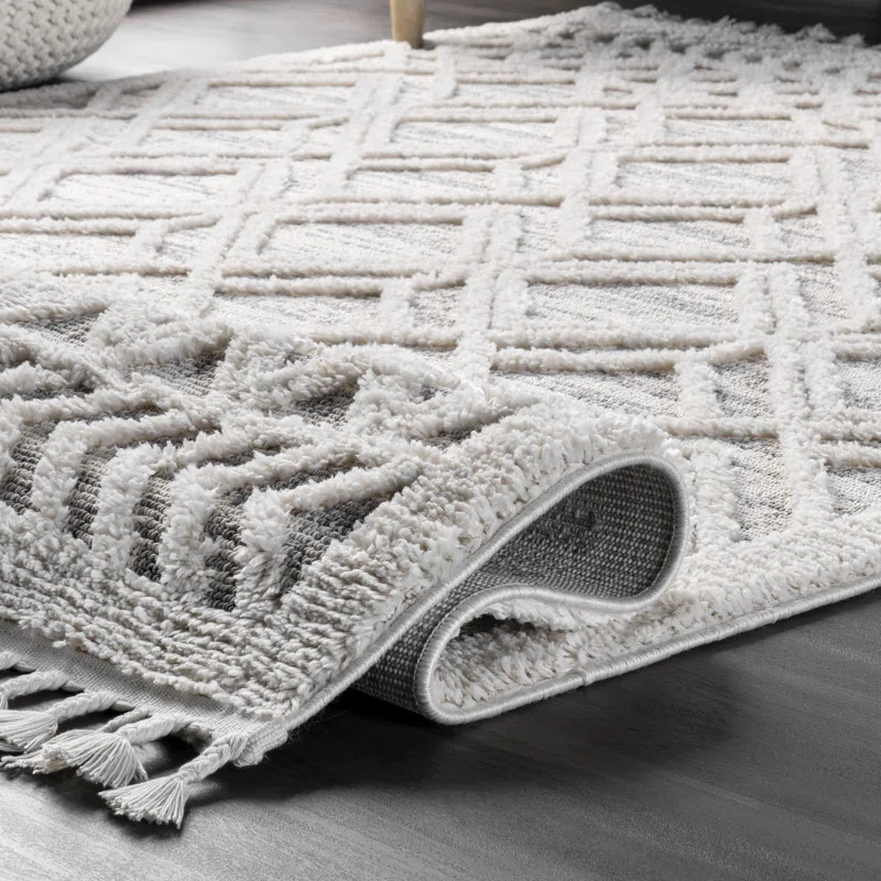 Standridge Moroccan Lattice Power Loom Performance Beige Rug | Wayfair North America