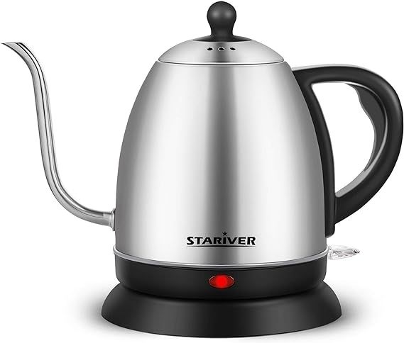 Stariver Electric Kettle Gooseneck Kettle, 1L Water Boiler, BPA-Free, Pour Over Tea Pot Stainless... | Amazon (US)