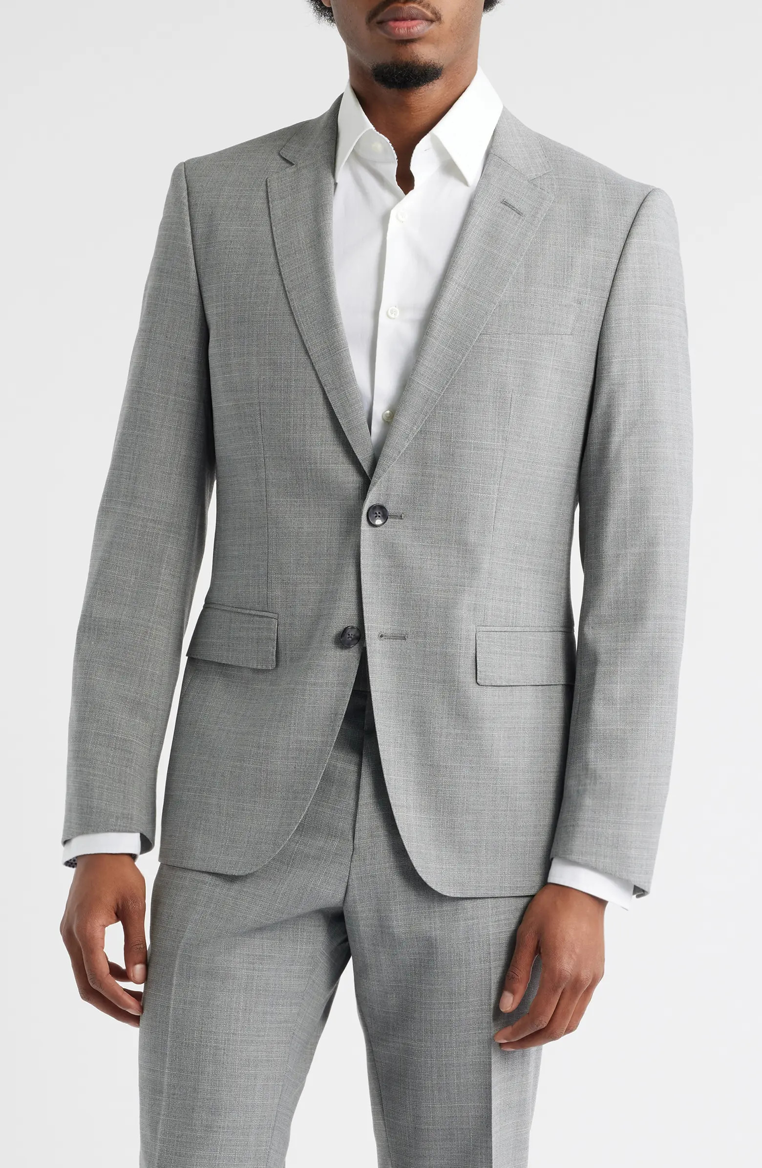 BOSS Huge Slim Fit Grey Mélange Suit | Nordstrom | Nordstrom