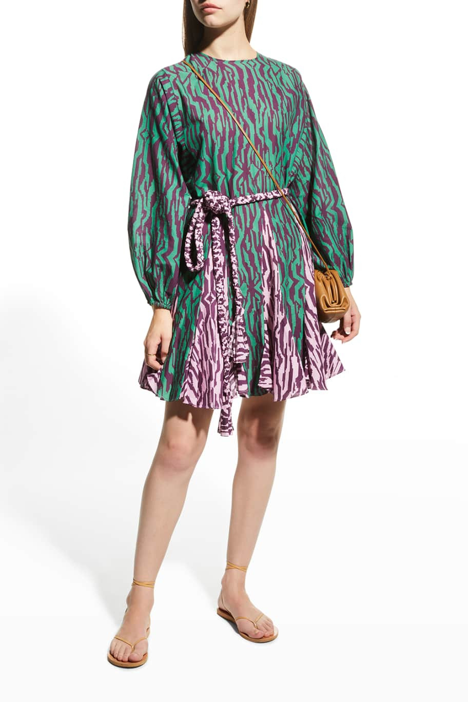 Rhode Ella Printed Long-Sleeve Dress | Neiman Marcus
