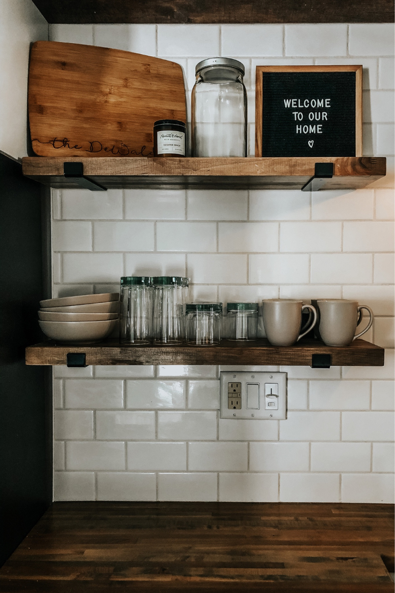Home decor // floating shelves // white backsplash // letterboard // floating shelf decor // boho kitchen  

#LTKhome #LTKsalealert #LTKfindsunder50