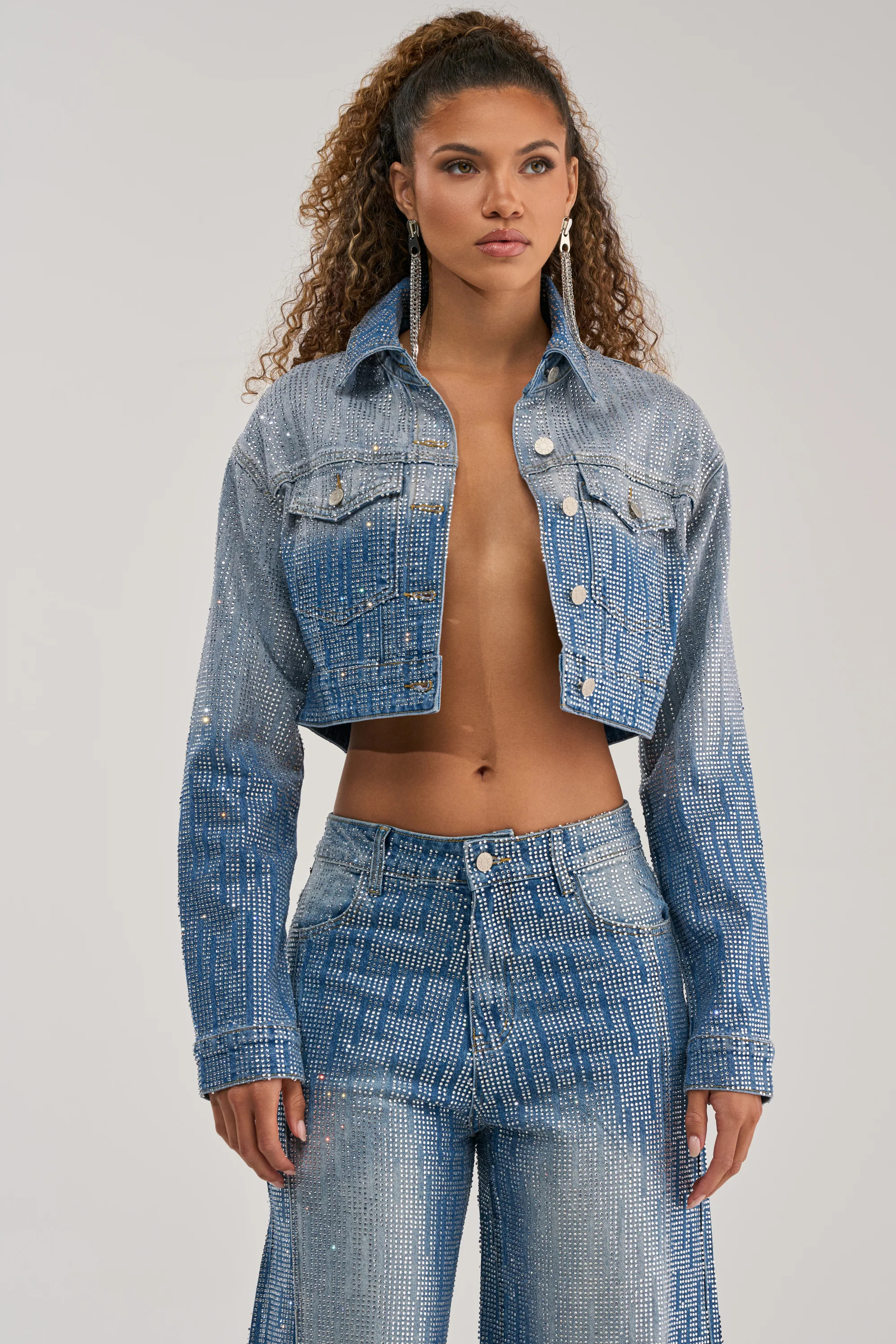 MIND SPINNING EMBELLISHED DENIM JACKET | AKIRA