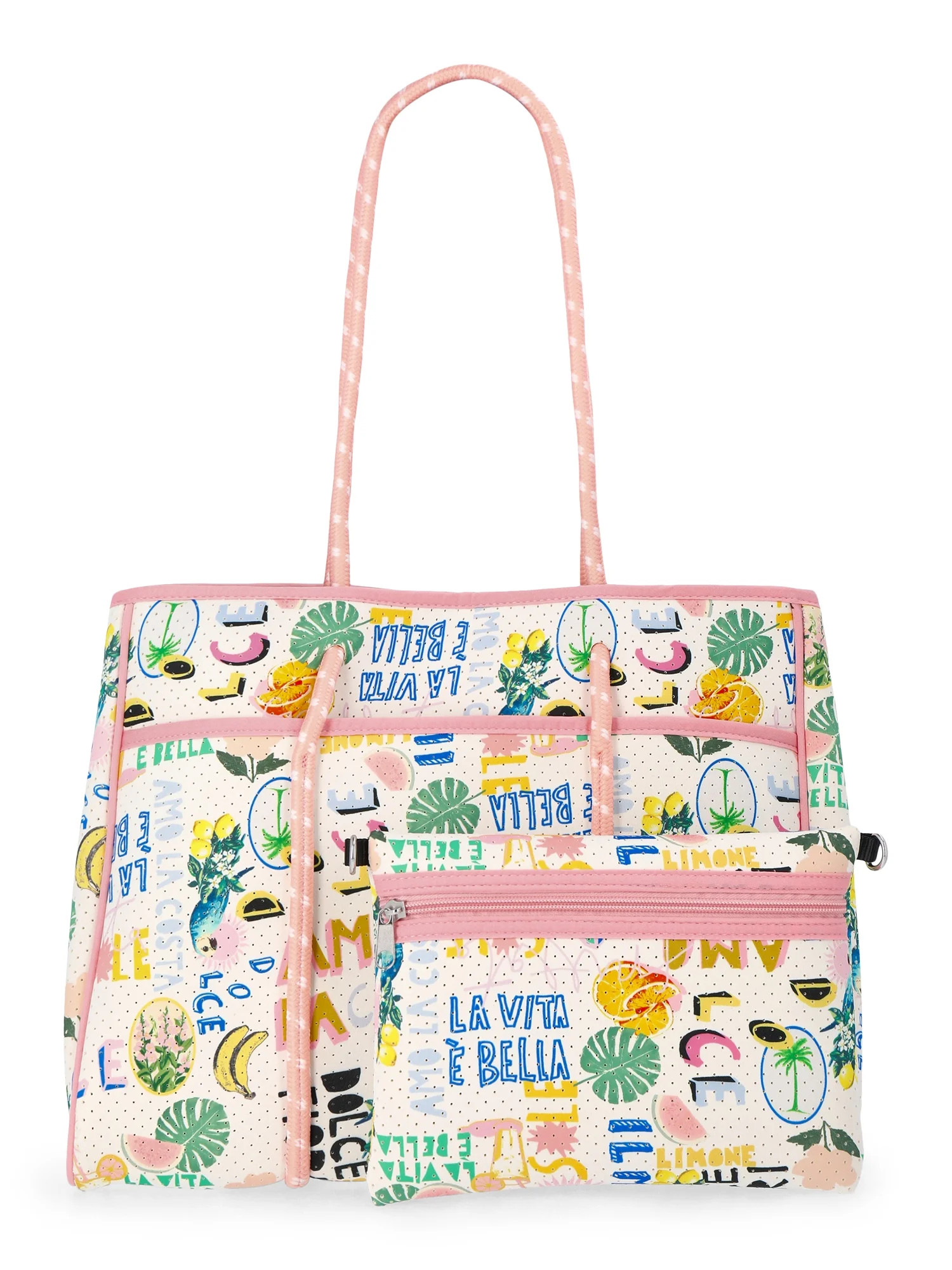 No Boundaries Women's Neoprene Beach Tote Bag, Multi | Walmart (US)