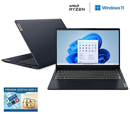 Lenovo 15" Touch Laptop AMD Ryzen 5 8GB RAM 256 SSD w/ Case Voucher - QVC.com | QVC