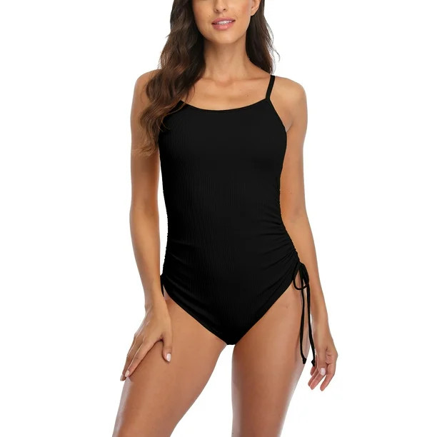 Charmo Women's Ribbed One Piece Swimsuit Tie Side Bathing Suits Ladies Sexy Monokini Swimwear | Walmart (US)