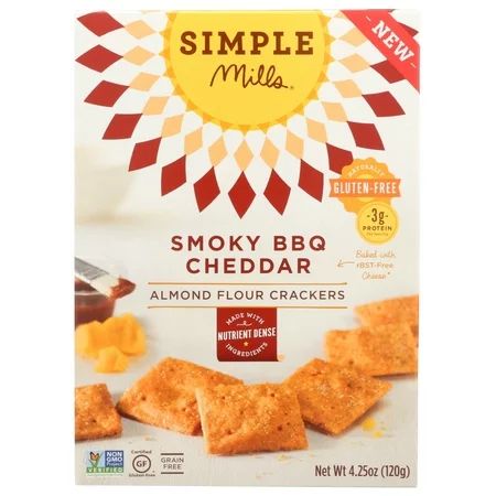 SIMPLE MILLS SMOKY BBQ CHEDDAR ALMOND FLOUR CRACKERS, 4.25 OZ. | Walmart (US)