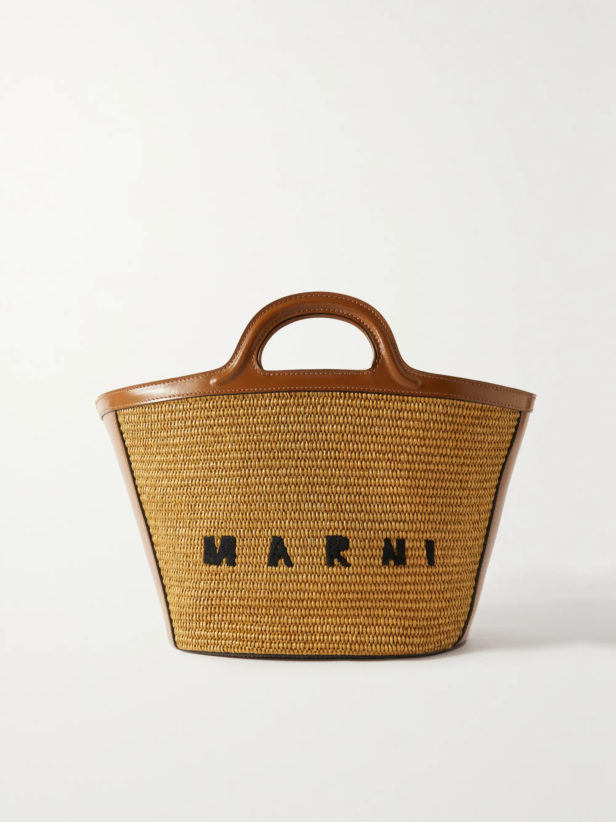 Tropicalia small leather and embroidered faux raffia tote | NET-A-PORTER APAC