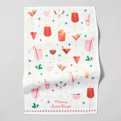 Sur La Table Christmas Cocktails Kitchen Towel | Sur La Table