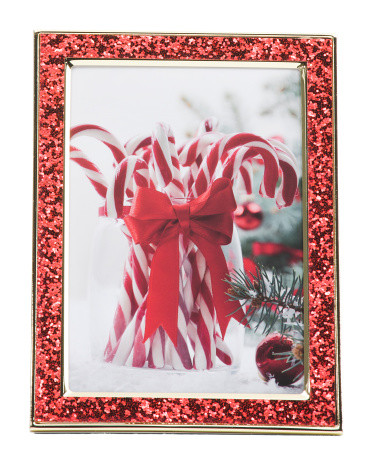 5x7 Holiday Glitter Tabletop Picture Frame | TJ Maxx