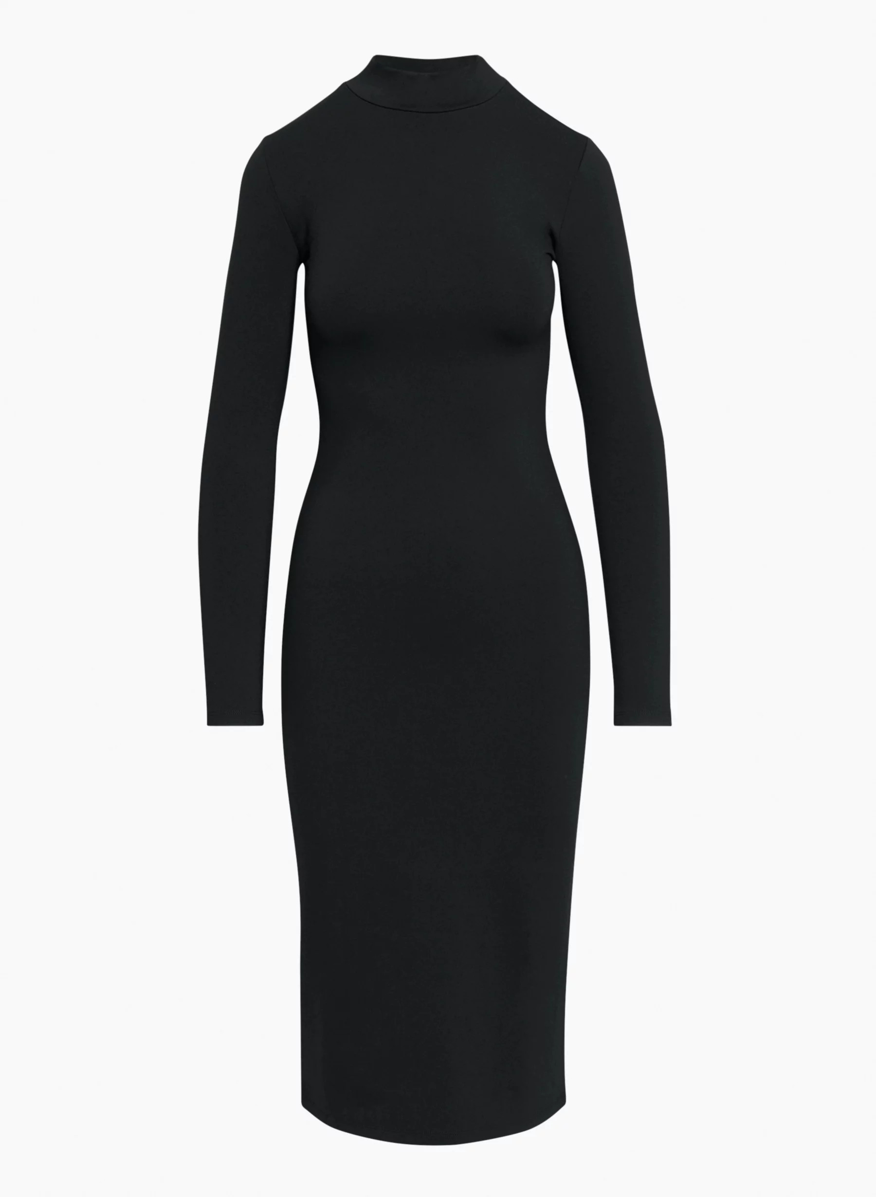 CONTOUR MOCKNECK LONGSLEEVE MIDI DRESS | Aritzia