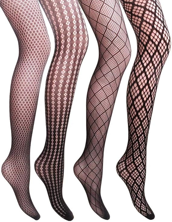 VERO MONTE Women Patterned Fishnet Tights Black Fishnets Net Stockings Pantyhose | Amazon (US)