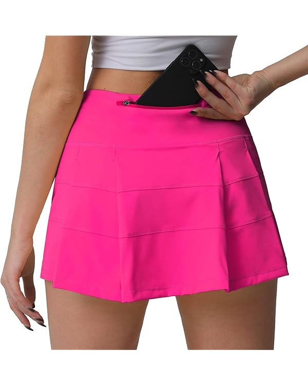 Husnainna High Waisted Pleated Tennis Skirt with Pockets Athletic Golf Skorts for Women Casual Wo... | Amazon (US)