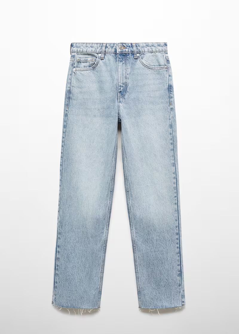 Straight-fit cropped jeans -  Women | Mango United Kingdom | MANGO (UK)