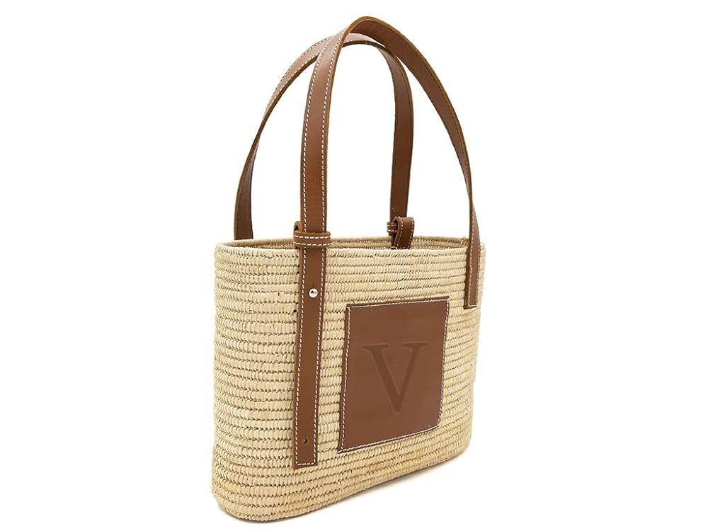 FRENCH BASKET luxury raffia bag with leather handles, beach bag, straw bag, summer bag | Amazon (US)
