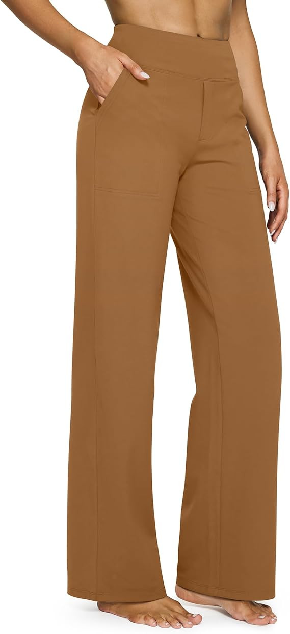 G4Free EverGoing Yoga Pants Women Wide Leg Pants with Pockets High Waist Stretch Dress Casual Swe... | Amazon (US)