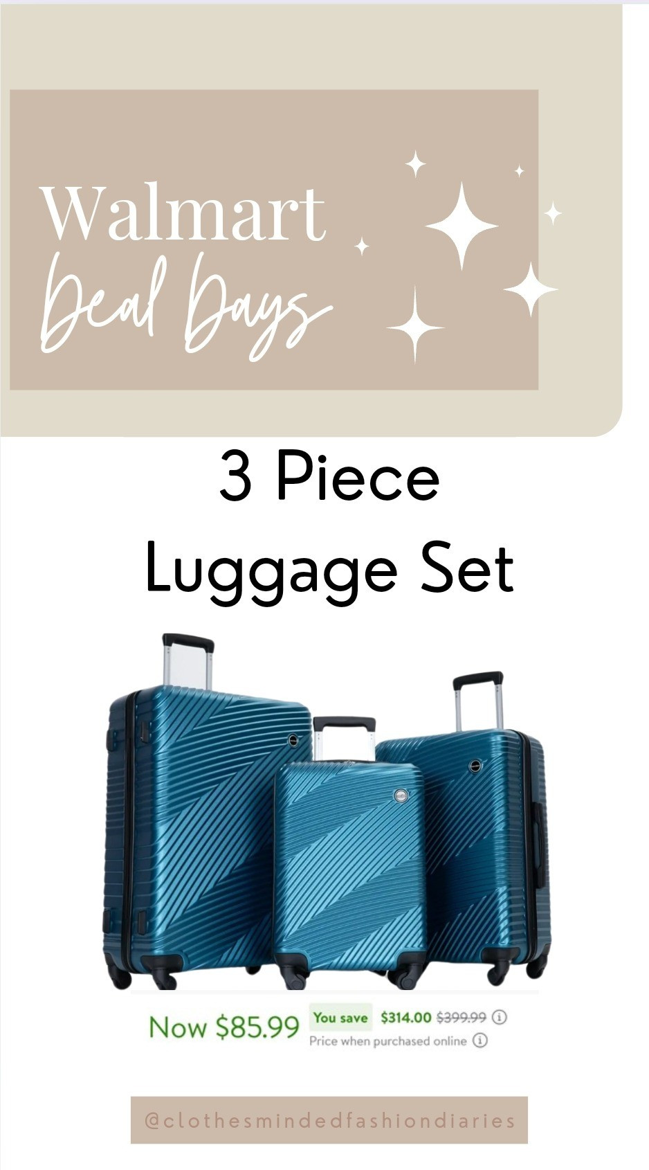 This luggage set is a major steal!   I love the fact that they have locks on them and it comes with the 3 pieces for a great price.  

#LTKSummerSales #LTKTravel #LTKSaleAlert