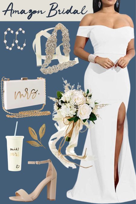 Affordable bridal outfit idea from Amazon.

#whitedress #weddingdress #summerdress #katespadetumbler #neutralsandals

#LTKstyletip #LTKwedding #LTKSeasonal