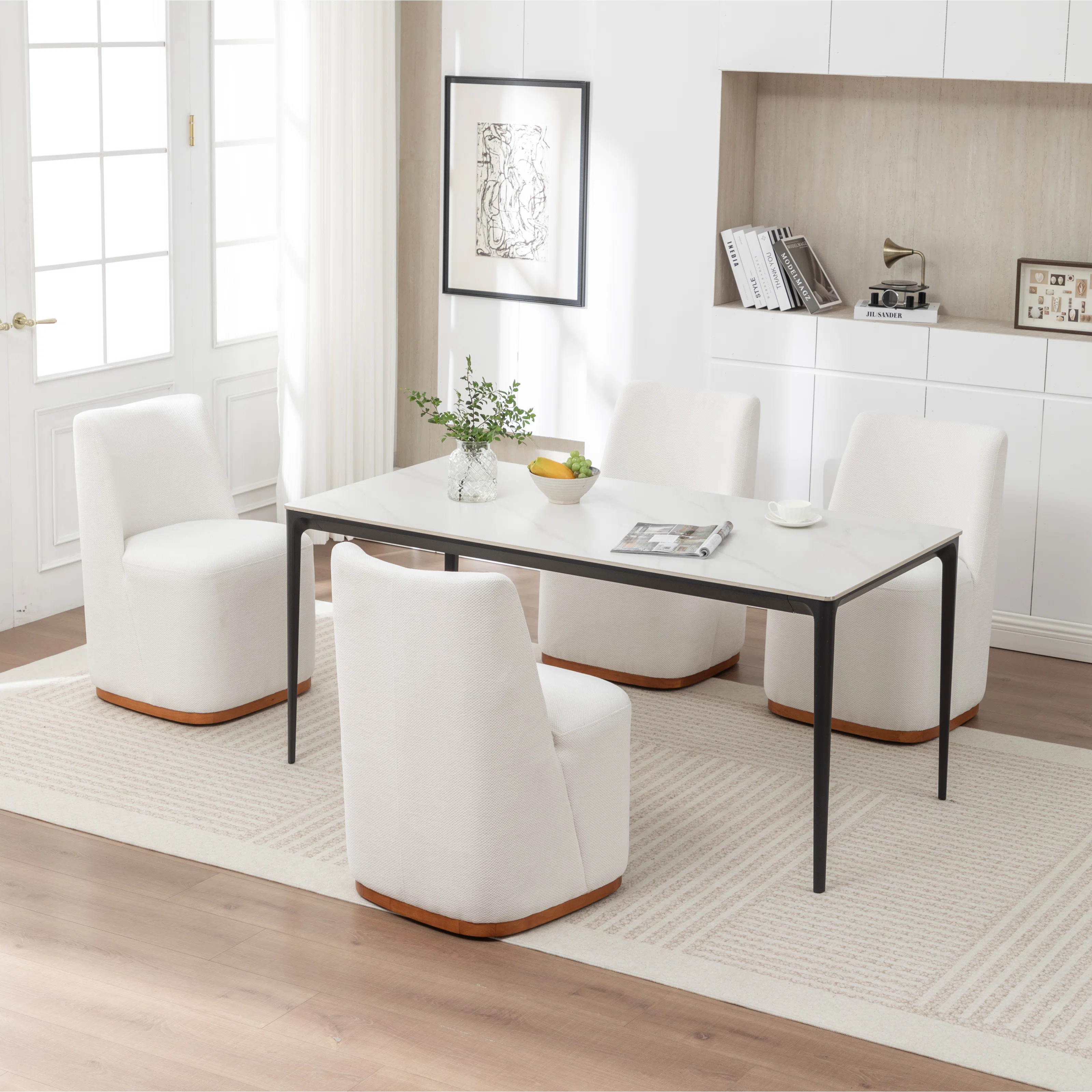 33.5" Rolling Dining Chair（Set of 4） | Wayfair North America