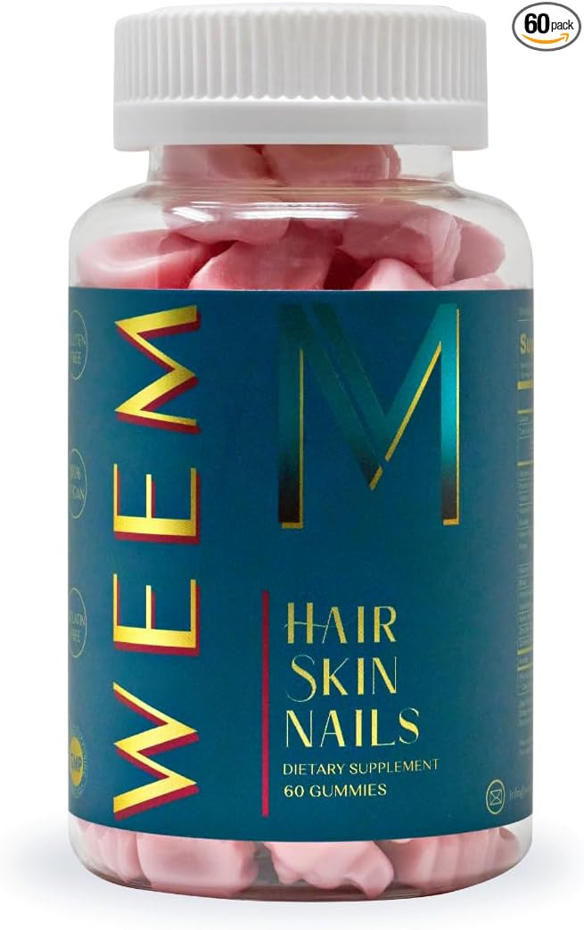 WEEM Hair Skin and Nails Gummies - Supports Healthy Hair - Vegan biotin Vitamins for Women & Men ... | Amazon (US)