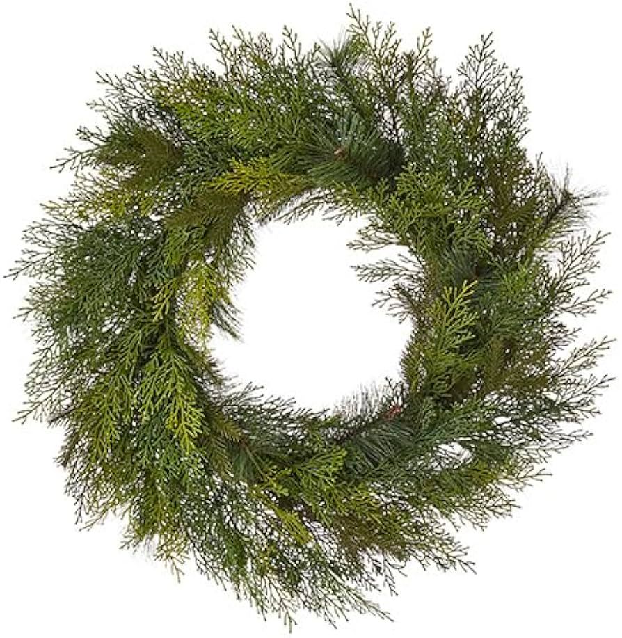 28" Mixed Greenery Wreath | Amazon (US)