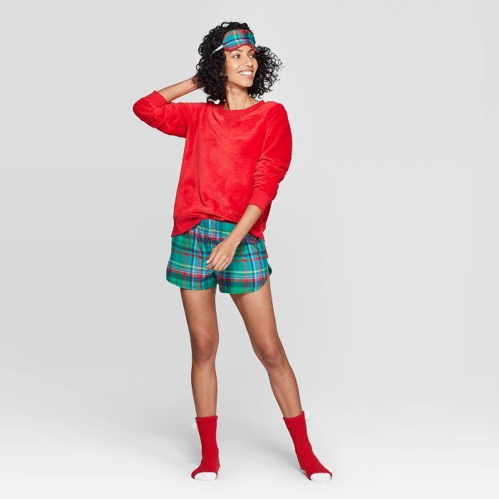 Women's 4 Piece Plaid Gift Pajama Set - Wondershop™ Red | Target