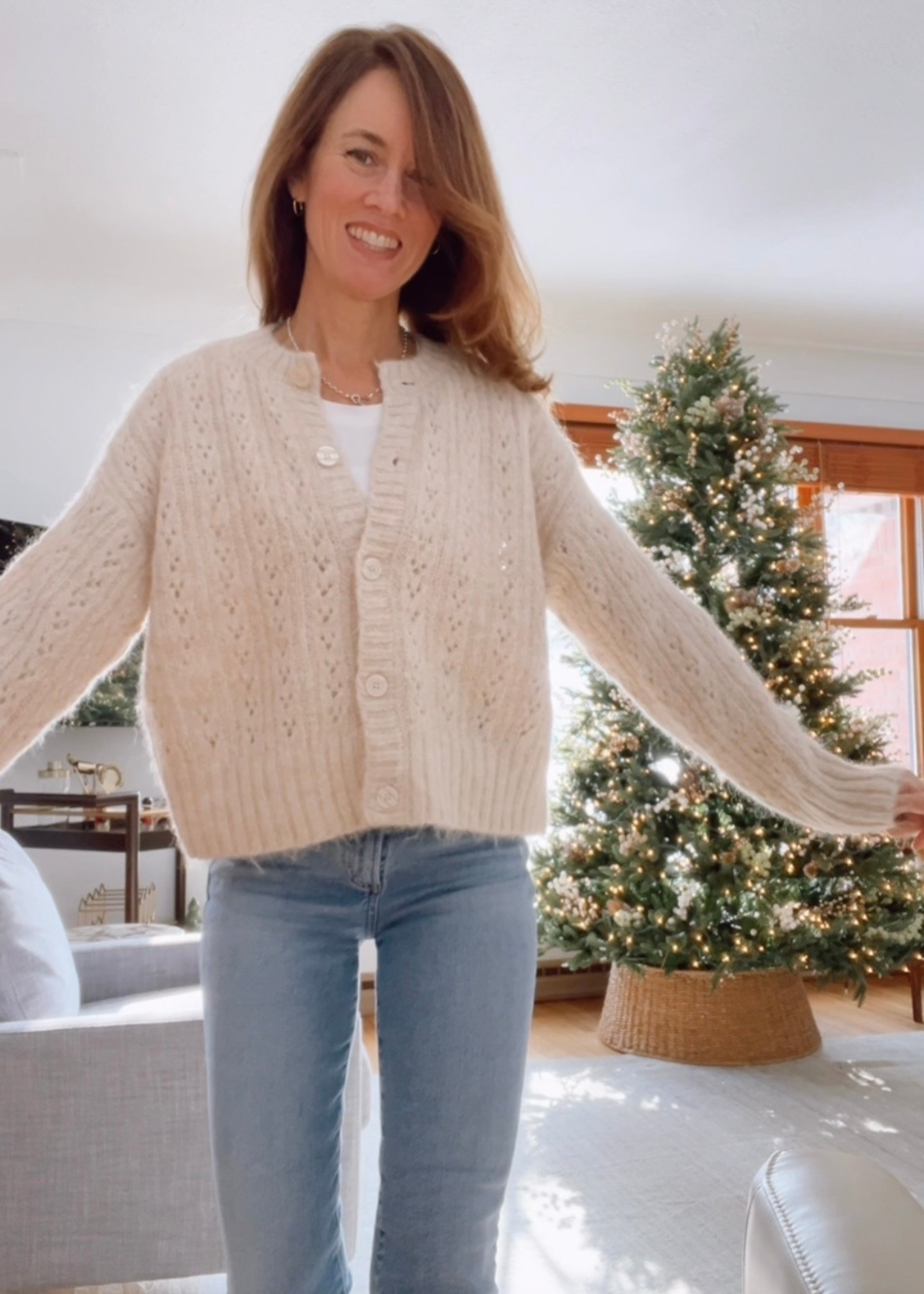 Urban Outfitters Kimchi Blue Becca Brushed Pointelle Knit Oversized Cardigan 

#LTKHoliday #LTKOver40 #LTKSeasonal