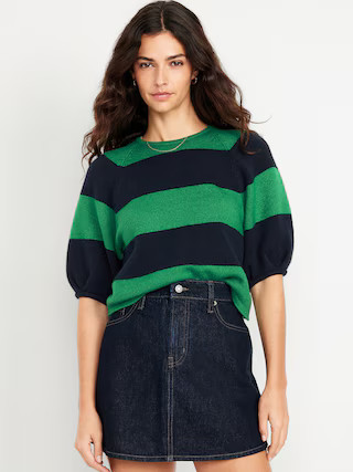 SoSoft Cropped Puff-Sleeve Sweater | Old Navy (US)