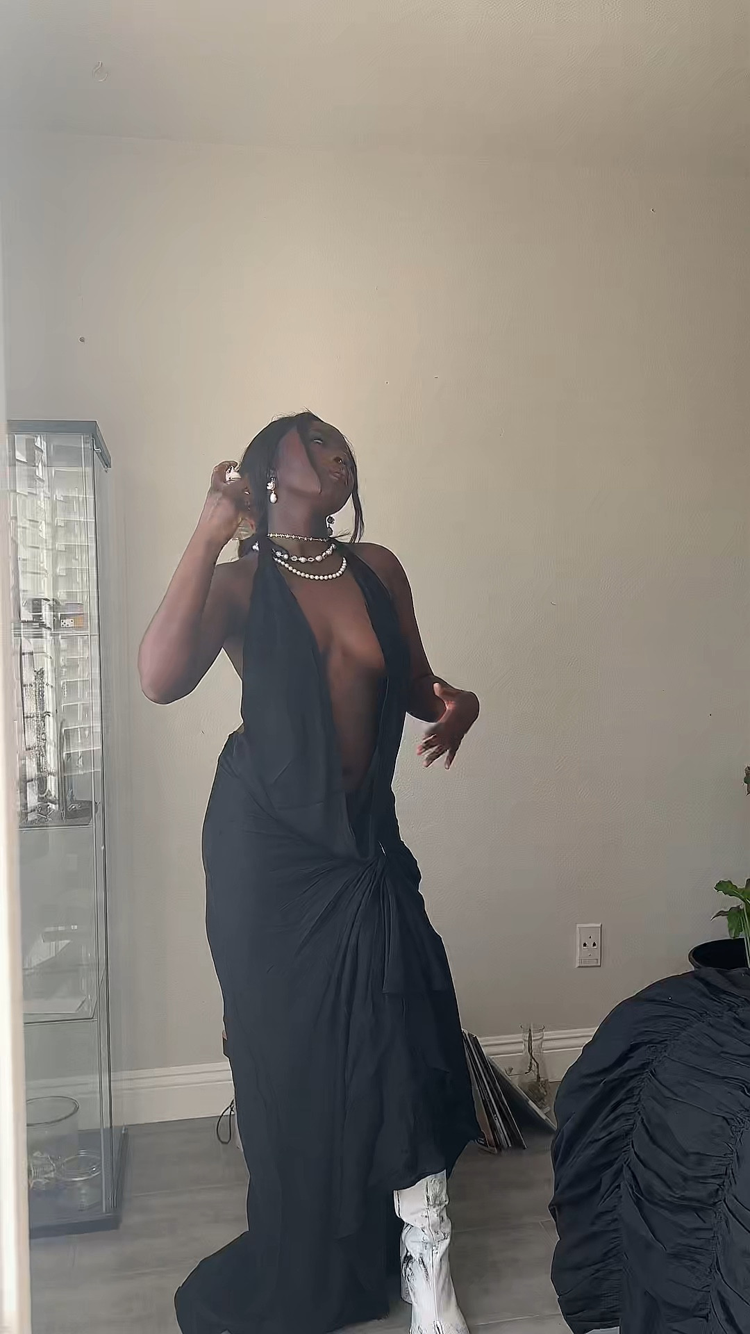 spring summer date outfit ideas, margiela, backless dress
