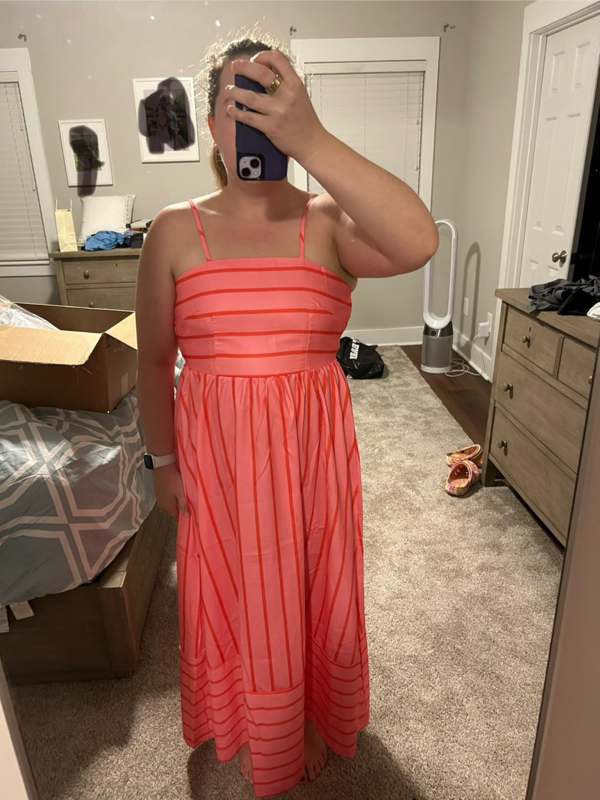 Women Striped Maxi Dress Sleeveless Backless Cutout Smocked Sundress Spaghetti Straps Boho Flowy ... | Amazon (US)