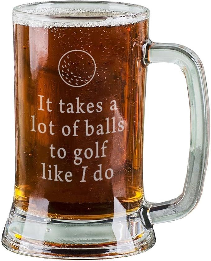 AnnaStoree 16 Oz Personalized Beer Mugs Etched Engraved with It takes a lot of balls to golf like... | Amazon (CA)