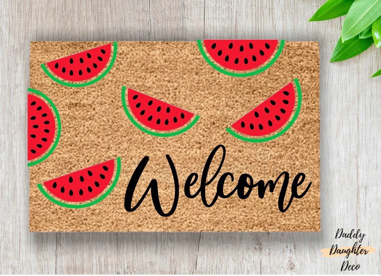 Watermelon Welcome Summer Doormat  Summer Porch Decor  Cute - Etsy | Etsy (US)