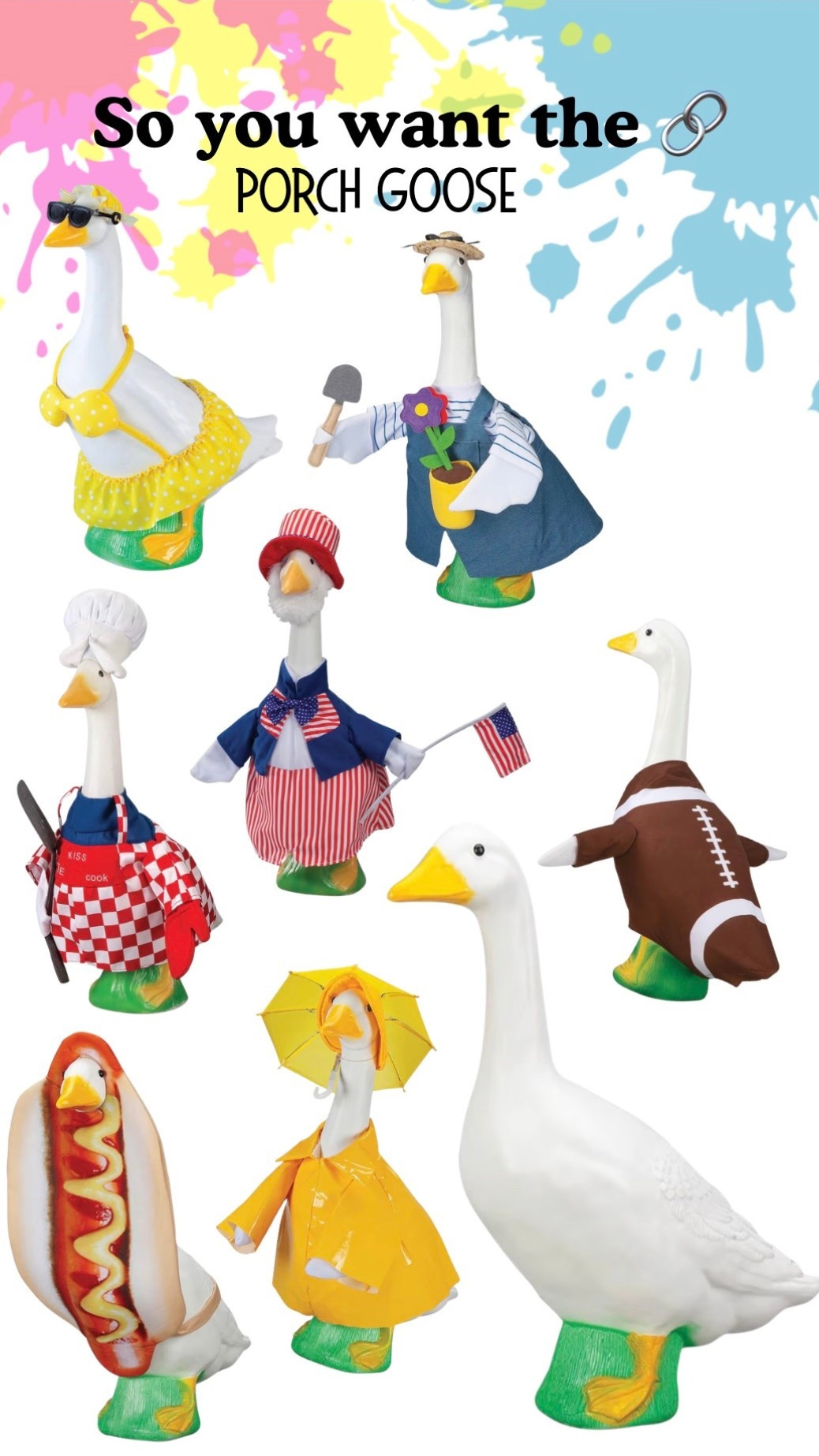 Linking the Porch geese in the baby, medium, and large sizes as well as a bunch of cute outfit outfits🪿

#LTKmomlife #LTKSeasonal #LTKHome