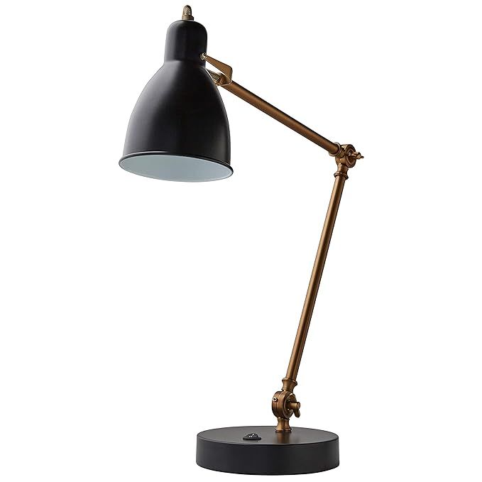 Rivet Caden Adjustable Task Table Lamp with  Bulb, 28.5"H , Black and Brass | Amazon (US)