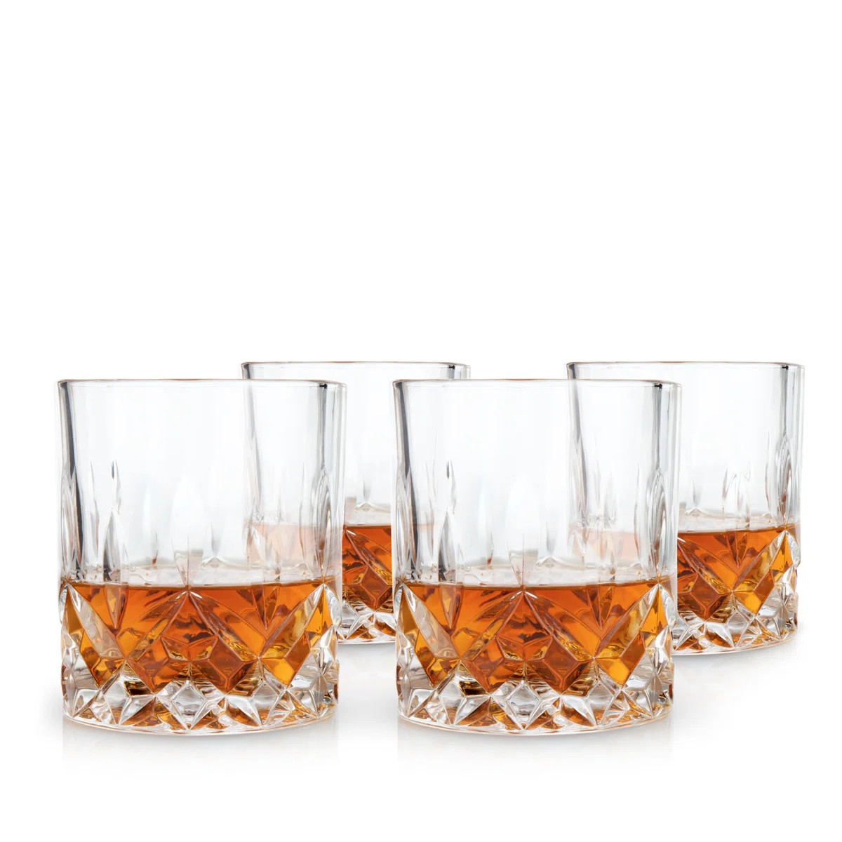 Viski Admiral Crystal Whiskey Tumbler Set, Premium Crystal Clear Liquor Drinking Glass, Classic L... | Wayfair North America