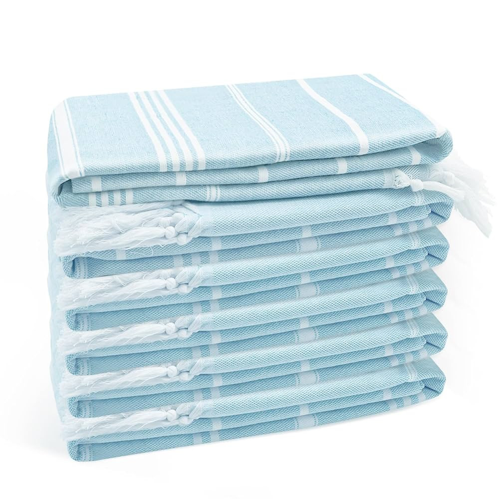 Eliamo Turkish Beach Towel Set of 6 Beach Towels Cotton Quick Dry Sand Free 36 x 71 inch Turkish ... | Amazon (US)