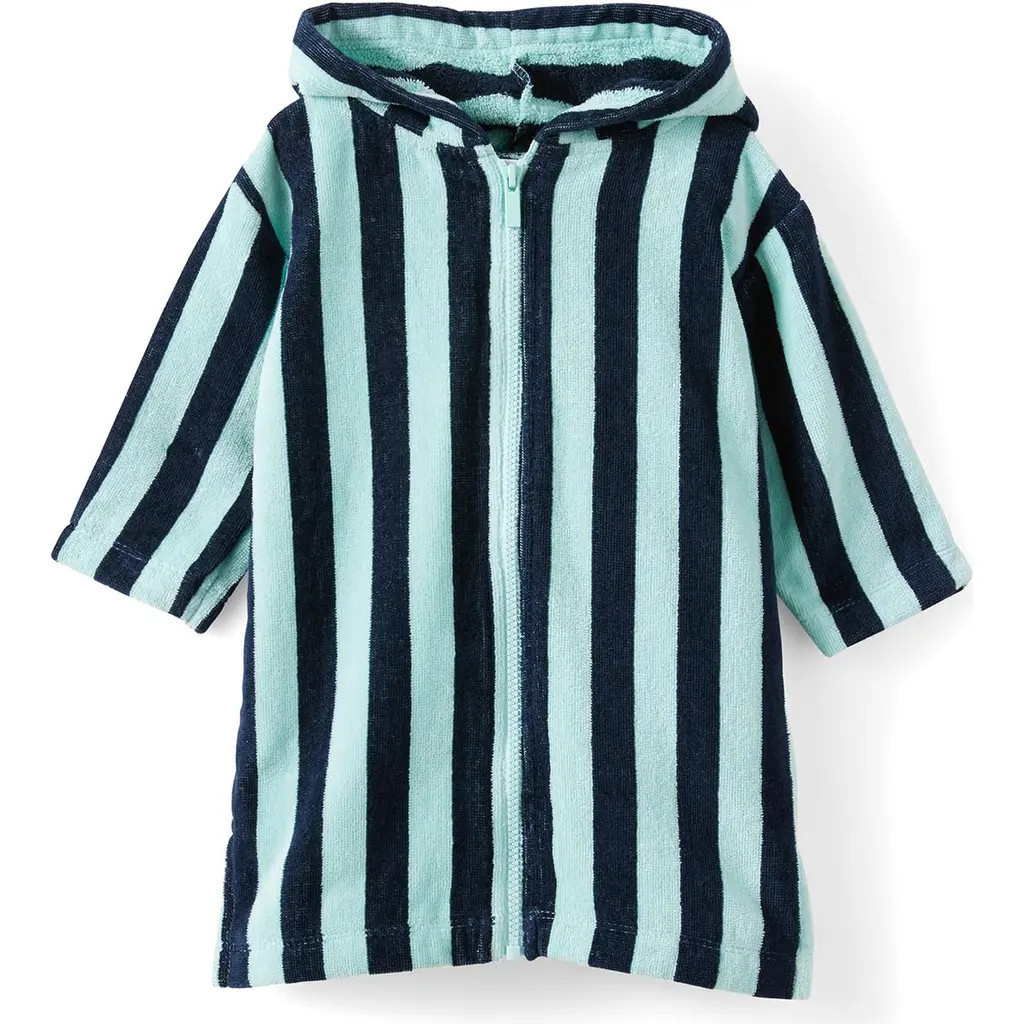 Cotton On Kids Kid's Baby Zip Through Hooded Towel in Squid Ink Aquamarine Bold at Nordstrom, Size 12-24M | Nordstrom