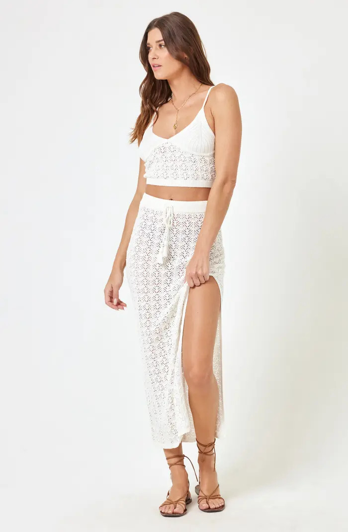 LSPACE Sweet Talk Open Stitch Cover-Up Midi Skirt | Nordstrom | Nordstrom